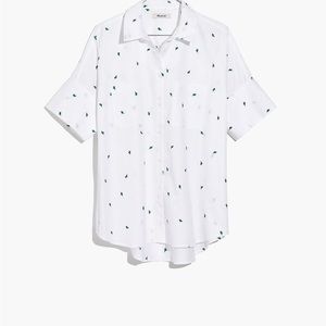 Madewell Embroidered Cactus Courier Shirt - White - size  XXL
